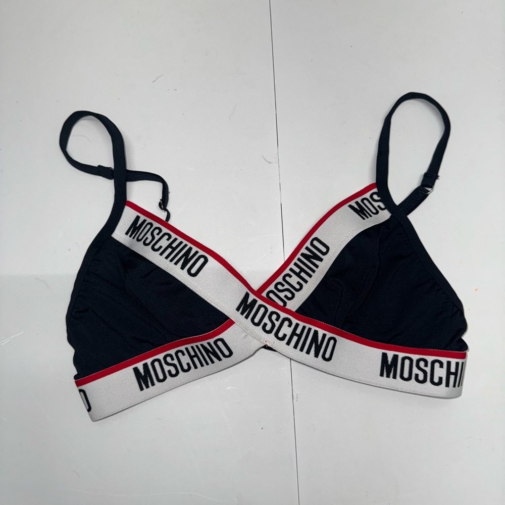 Moschino Black and White Strap bra